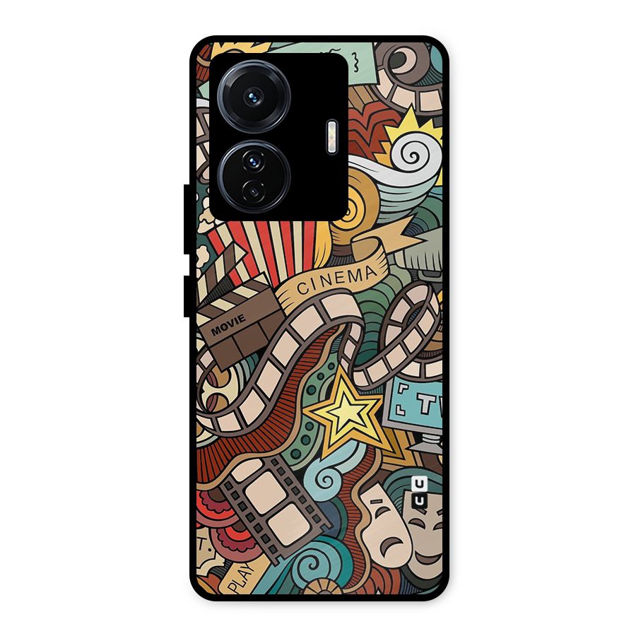 Retro Doodle Art Metal Back Case for Vivo T1 Pro