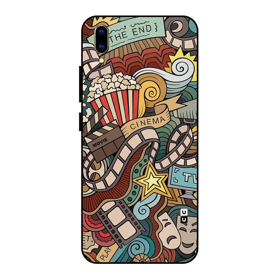 Retro Doodle Art Metal Back Case for Vivo V11 Pro