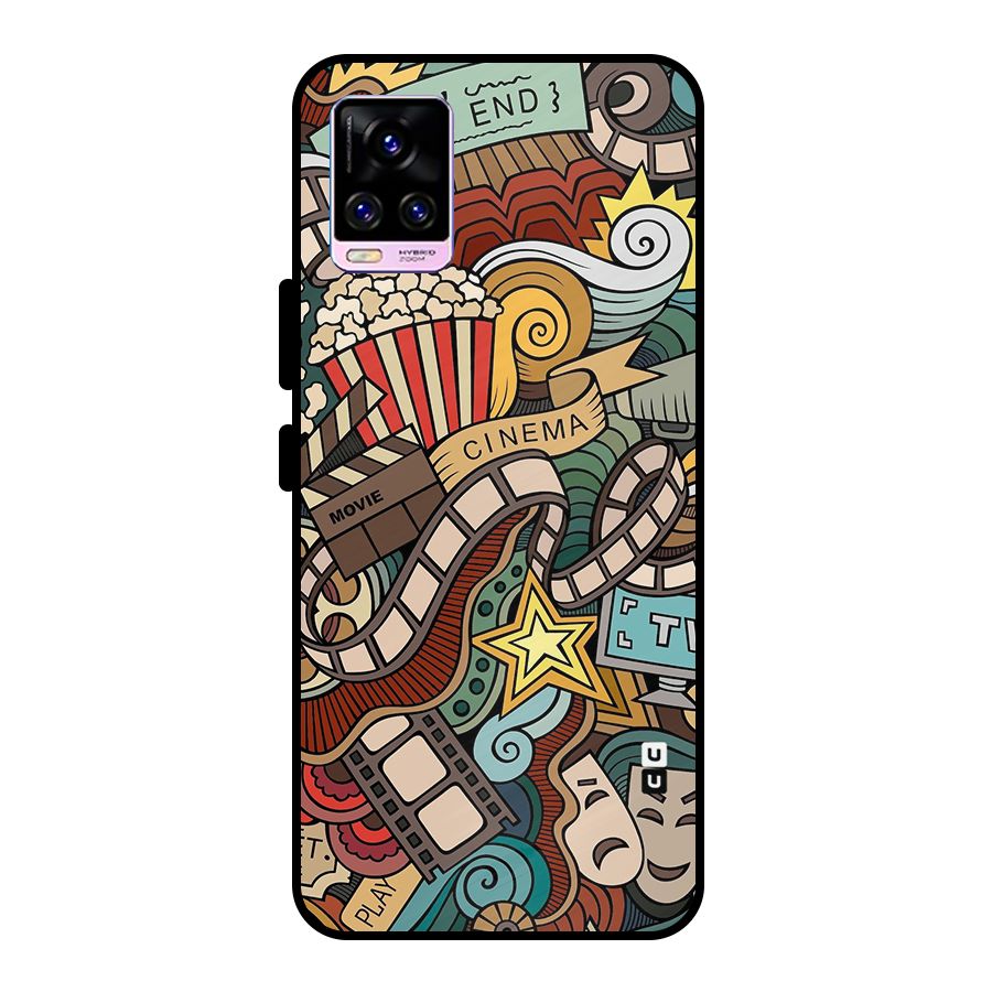 Retro Doodle Art Metal Back Case for Vivo V20 Pro