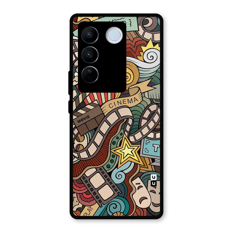Retro Doodle Art Metal Back Case for Vivo V27