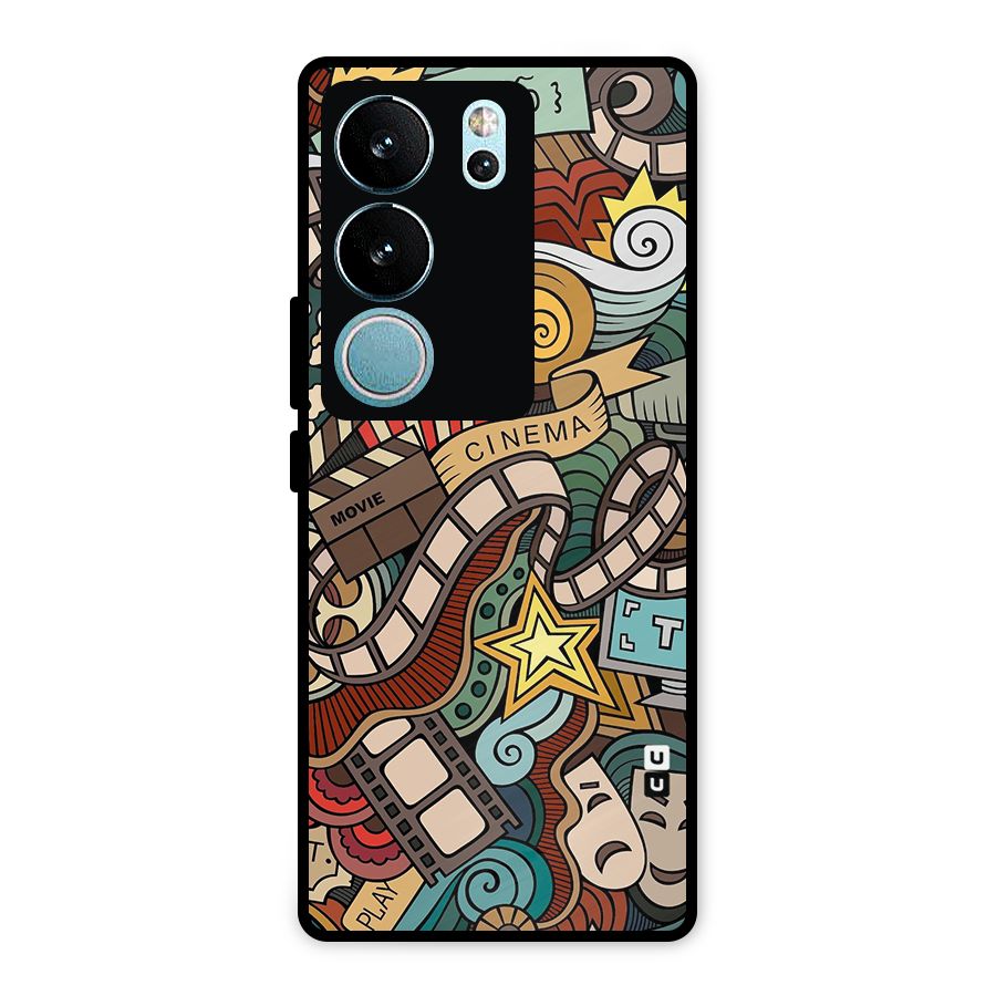 Retro Doodle Art Metal Back Case for Vivo V29