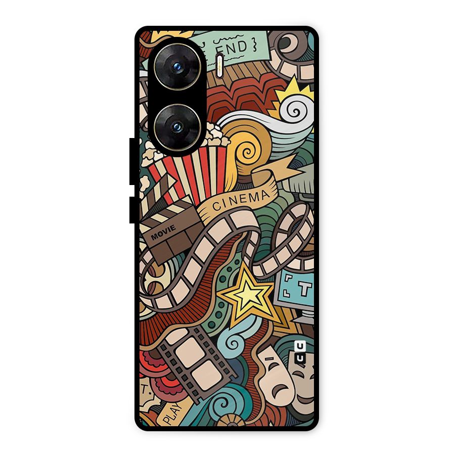 Retro Doodle Art Metal Back Case for Vivo V29e