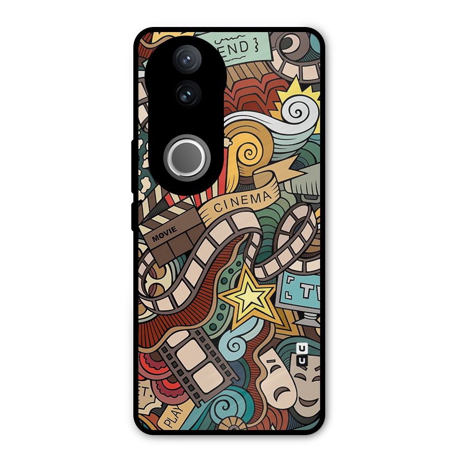 Retro Doodle Art Metal Back Case for Vivo V50e