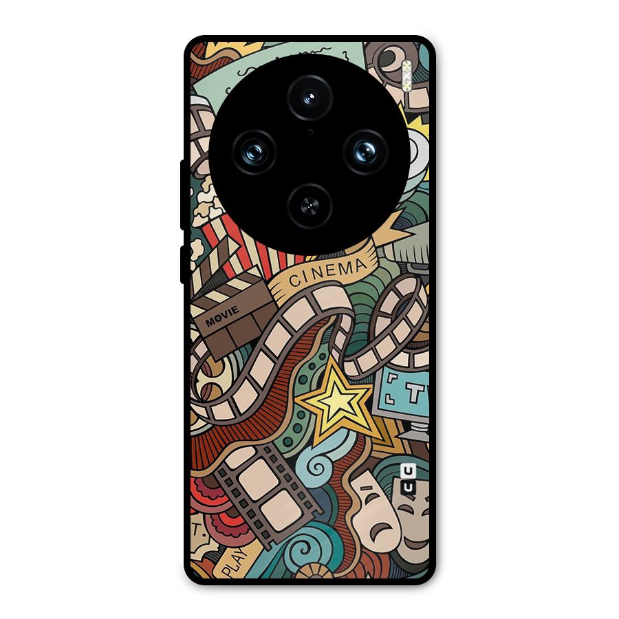 Retro Doodle Art Metal Back Case for Vivo X100 Pro