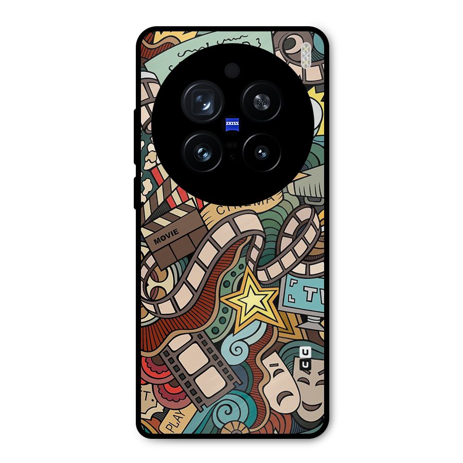Retro Doodle Art Metal Back Case for Vivo X200 Pro