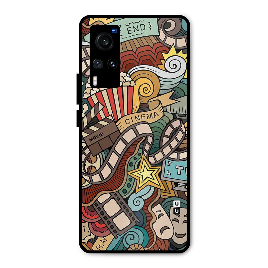 Retro Doodle Art Metal Back Case for Vivo X60