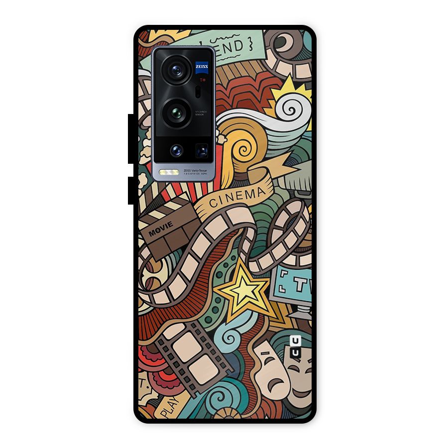 Retro Doodle Art Metal Back Case for Vivo X60 Pro Plus