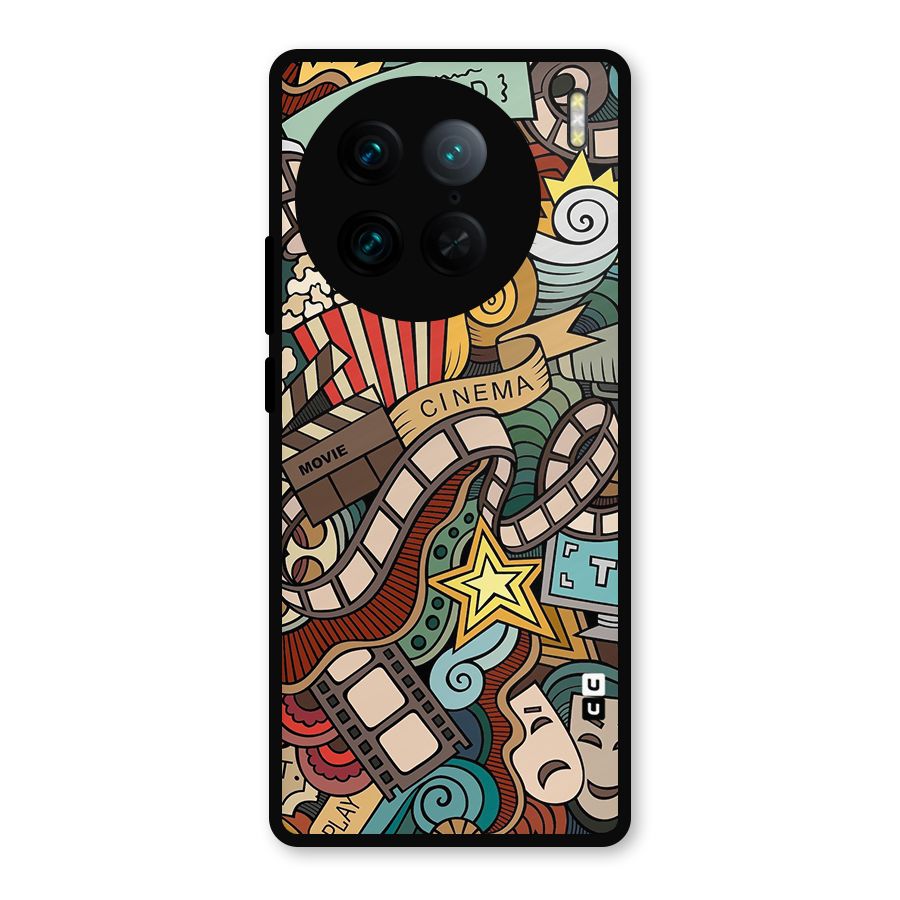 Retro Doodle Art Metal Back Case for Vivo X90 Pro