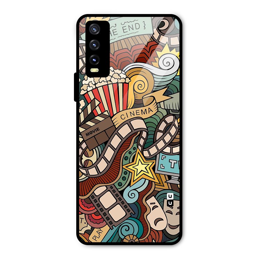 Retro Doodle Art Metal Back Case for Vivo Y20g