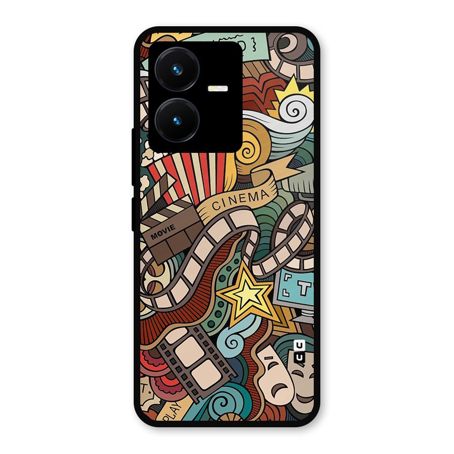 Retro Doodle Art Metal Back Case for Vivo Y22