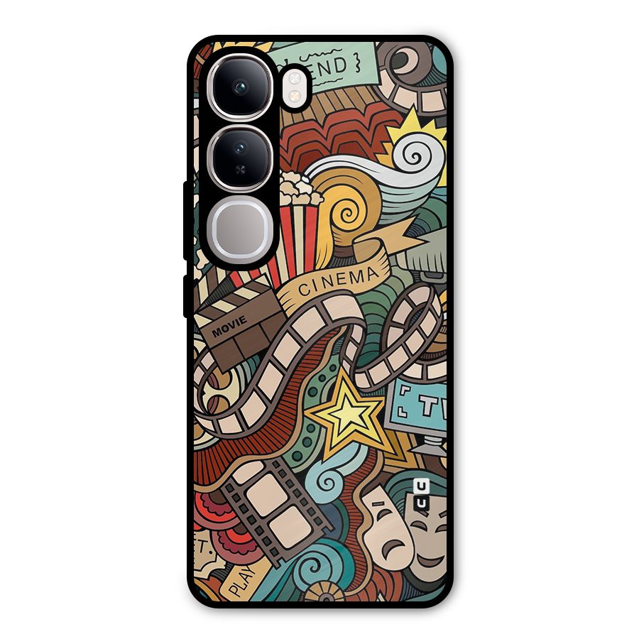 Retro Doodle Art Metal Back Case for Vivo Y300