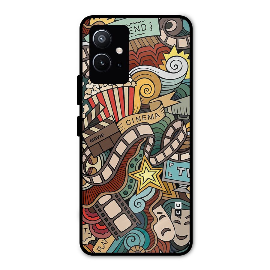 Retro Doodle Art Metal Back Case for Vivo Y75 5G
