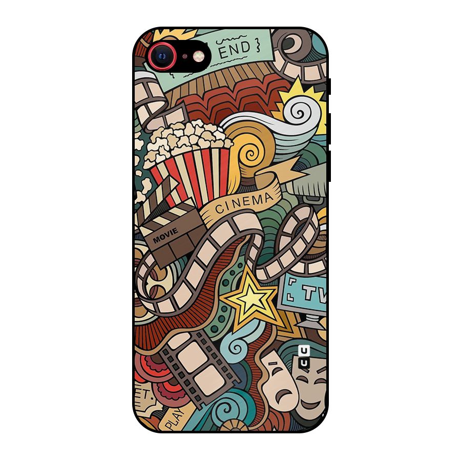 Retro Doodle Art Metal Back Case for iPhone 7