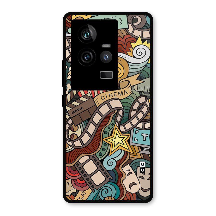 Retro Doodle Art Metal Back Case for iQOO 11 5G
