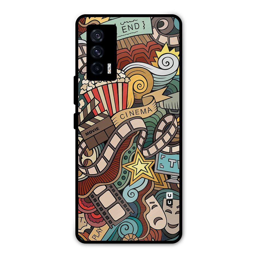 Retro Doodle Art Metal Back Case for iQOO 7 5G