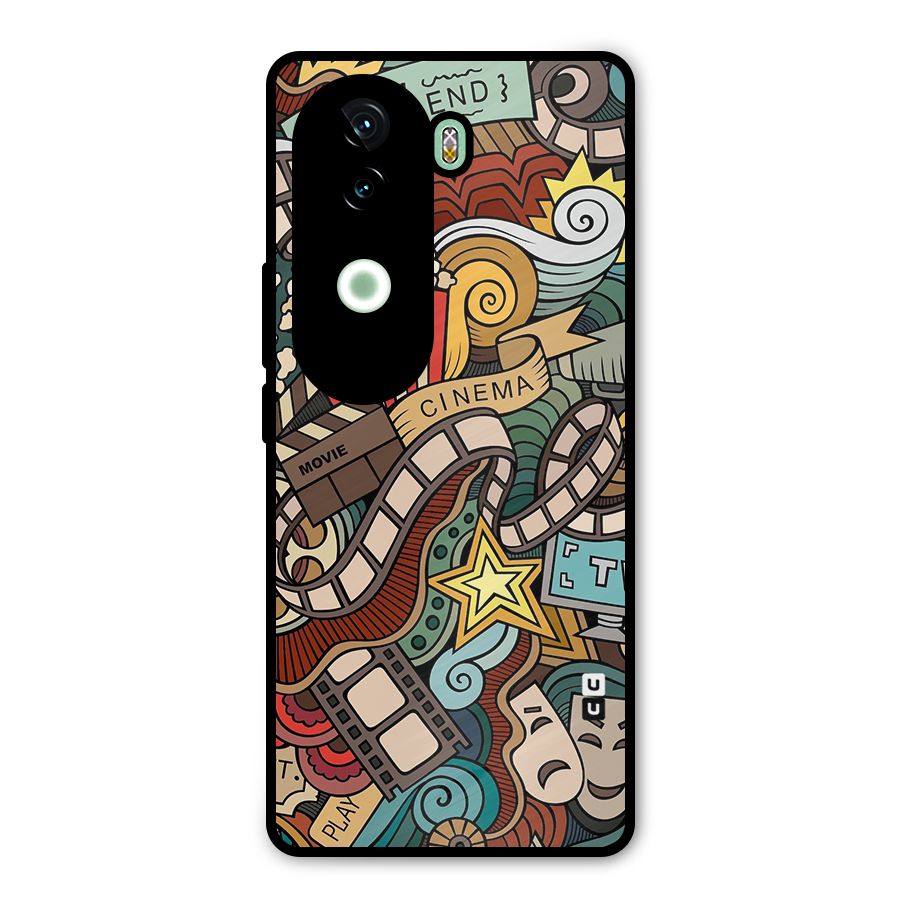 Retro Doodle Art Metal Back Case for iQOO Z9s