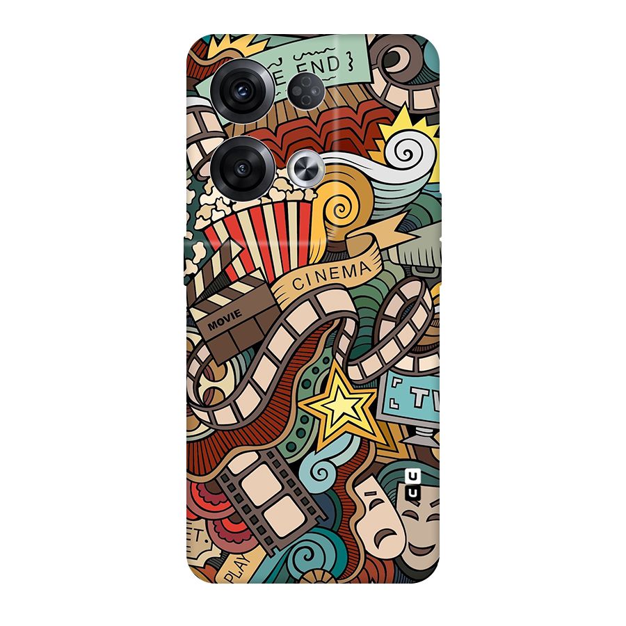 Retro Doodle Art Original Polycarbonate Back Case for Oppo Reno8 Pro 5G