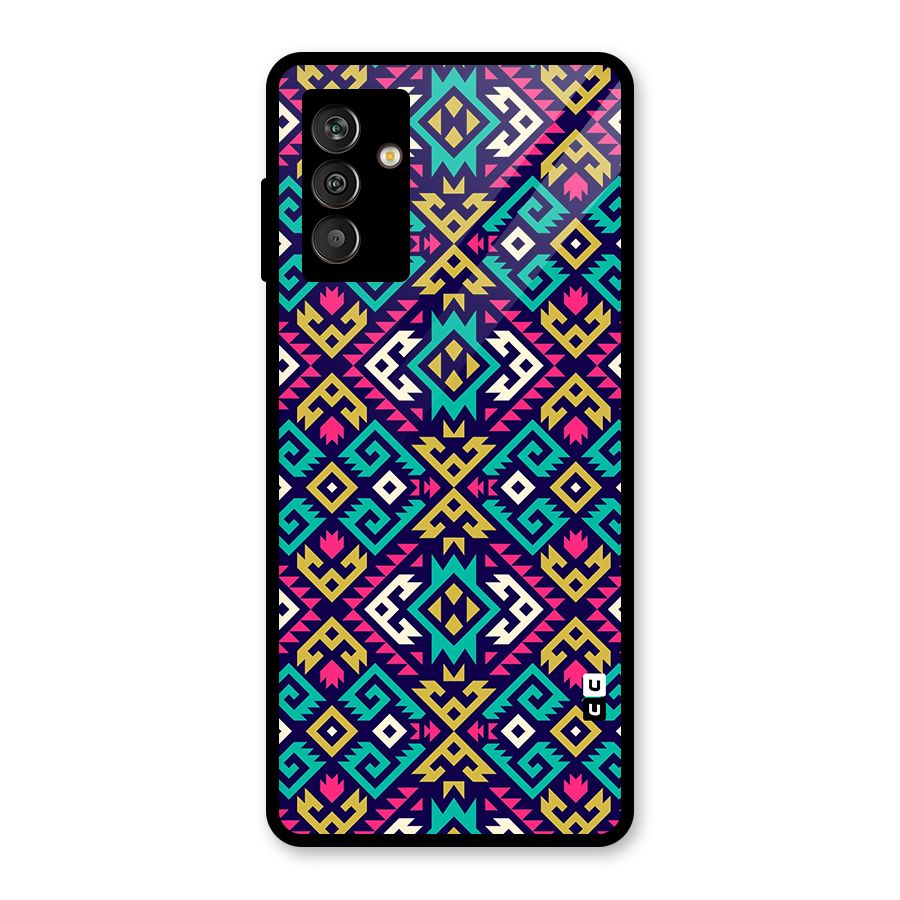 Retro Geometric Pattern Glass Back Case for Galaxy M13