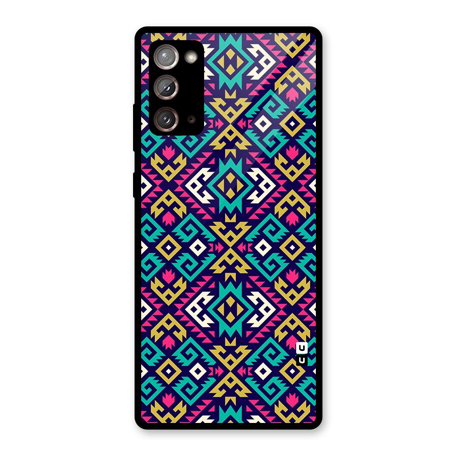 Retro Geometric Pattern Glass Back Case for Galaxy Note 20