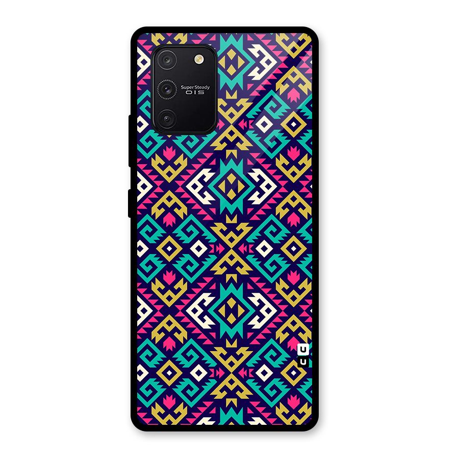 Retro Geometric Pattern Glass Back Case for Galaxy S10 Lite