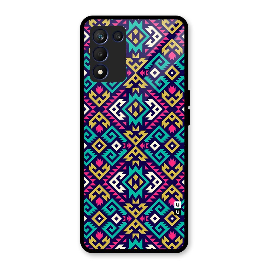 Retro Geometric Pattern Glass Back Case for Realme 9 5G Speed