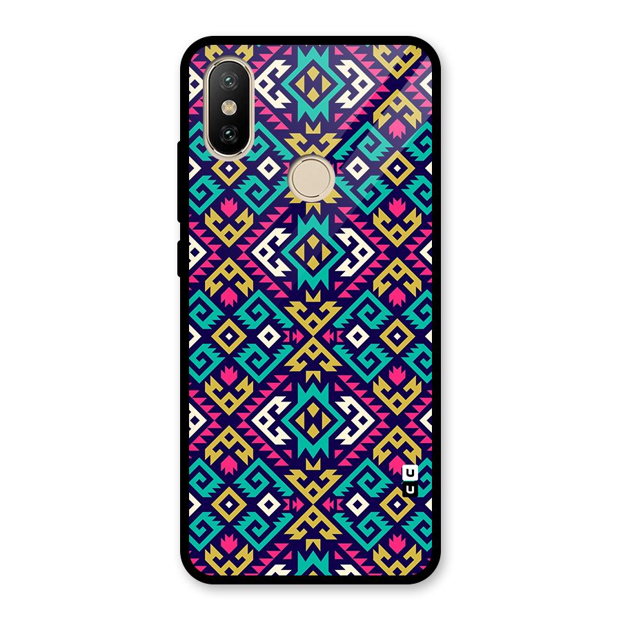Retro Geometric Pattern Glass Back Case for Redmi A2