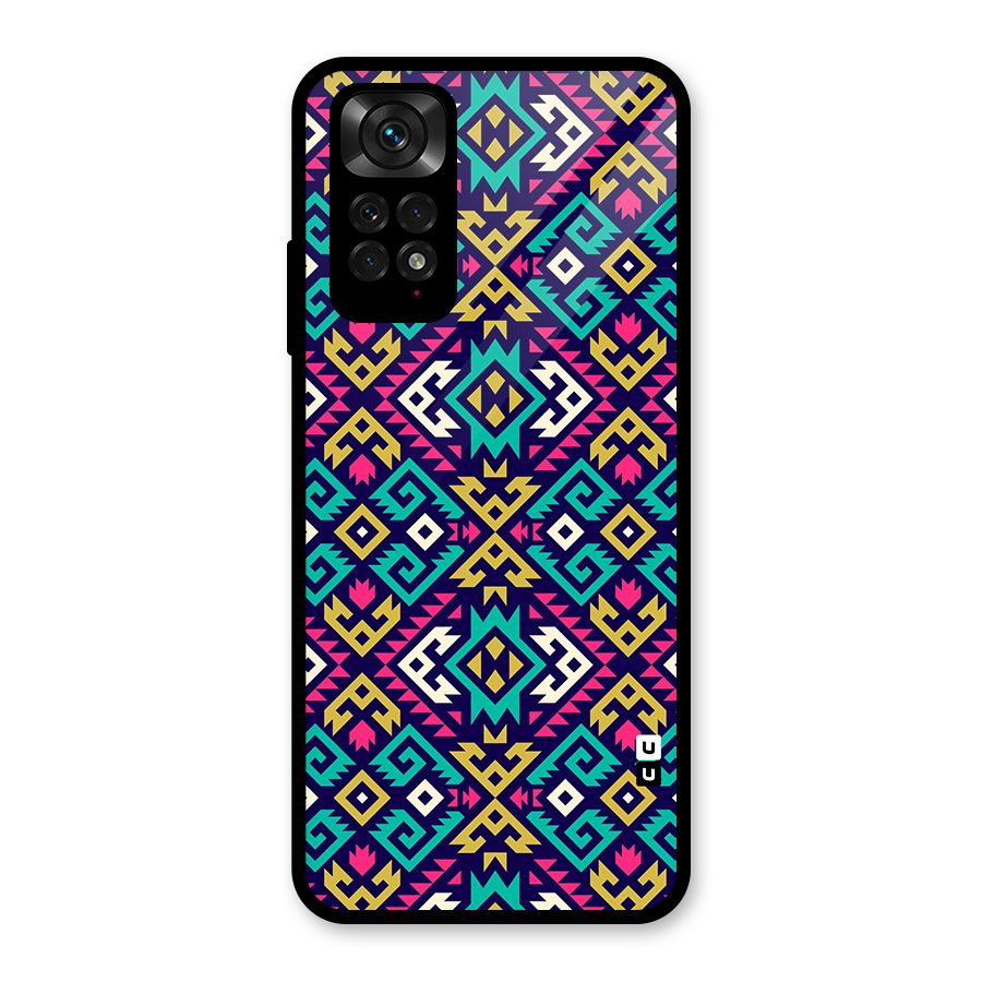 Retro Geometric Pattern Glass Back Case for Redmi Note 11S