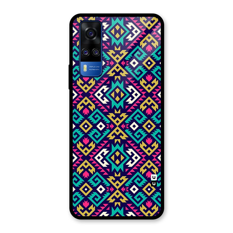 Retro Geometric Pattern Glass Back Case for Vivo Y31