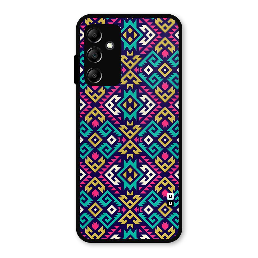 Retro Geometric Pattern Metal Back Case for Galaxy A14 5G
