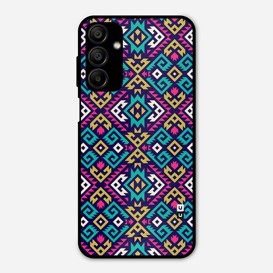 Retro Geometric Pattern Metal Back Case for Galaxy A15 5G