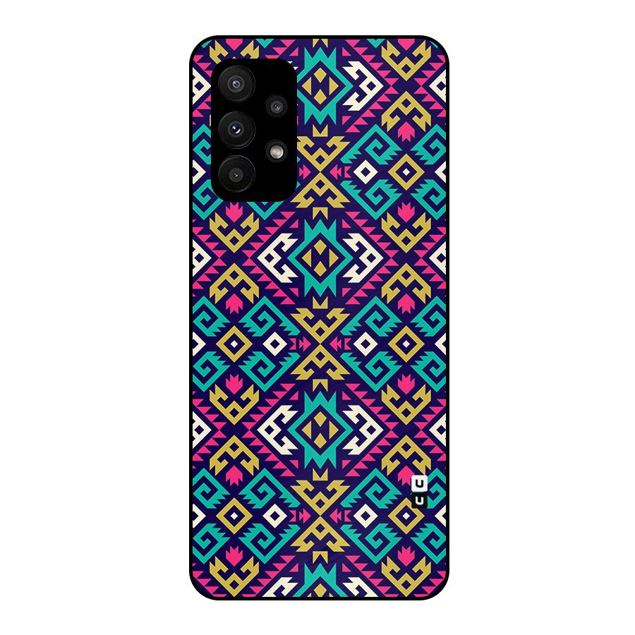 Retro Geometric Pattern Metal Back Case for Galaxy A23