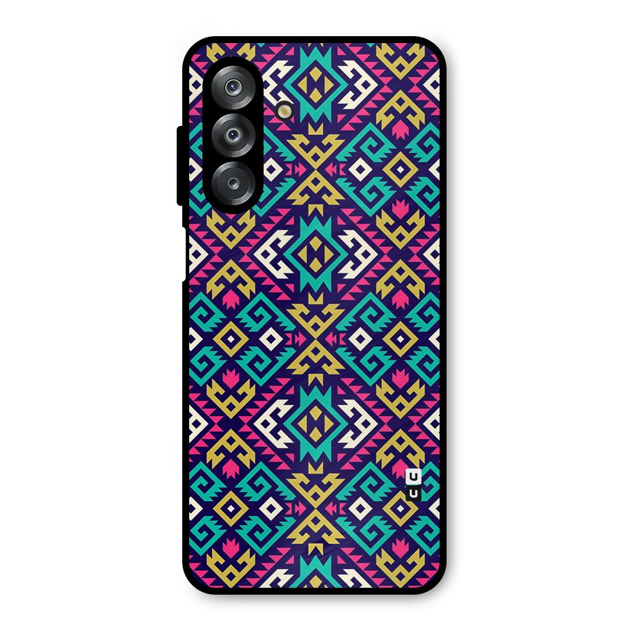 Retro Geometric Pattern Metal Back Case for Galaxy A26