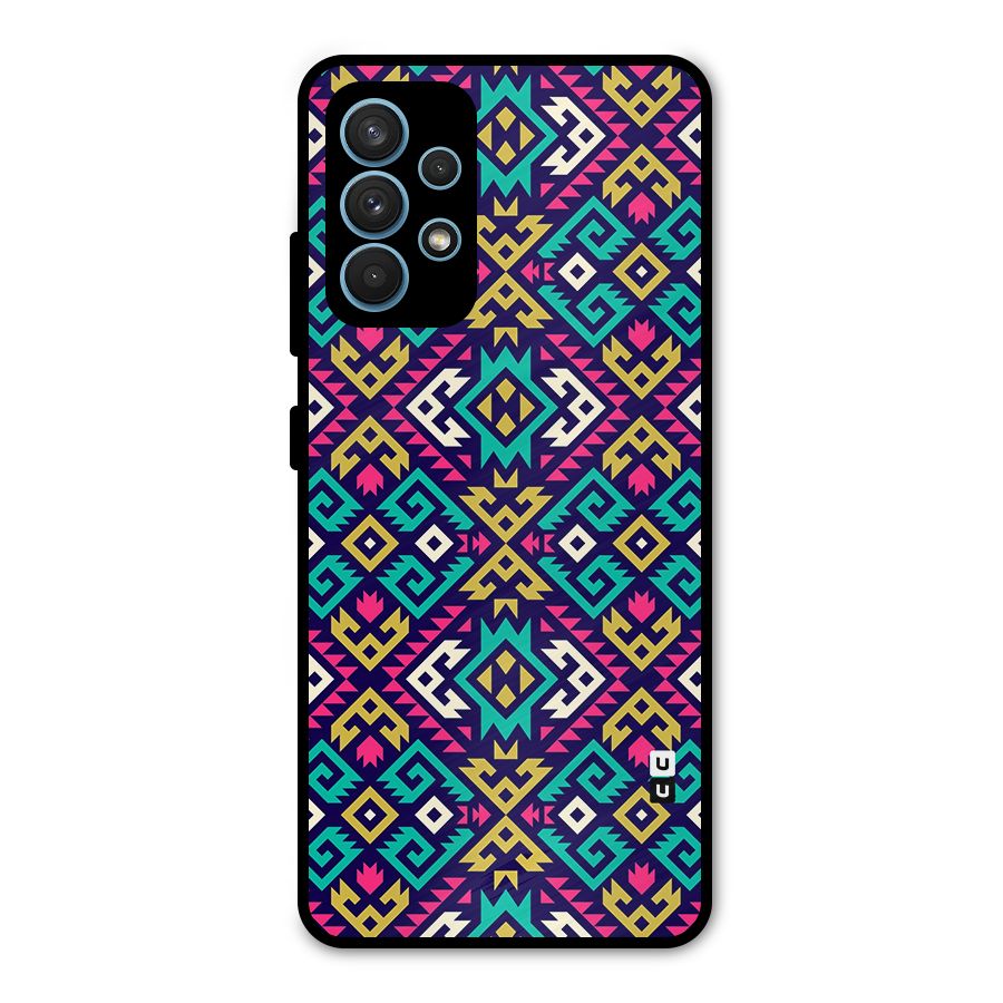 Retro Geometric Pattern Metal Back Case for Galaxy A32