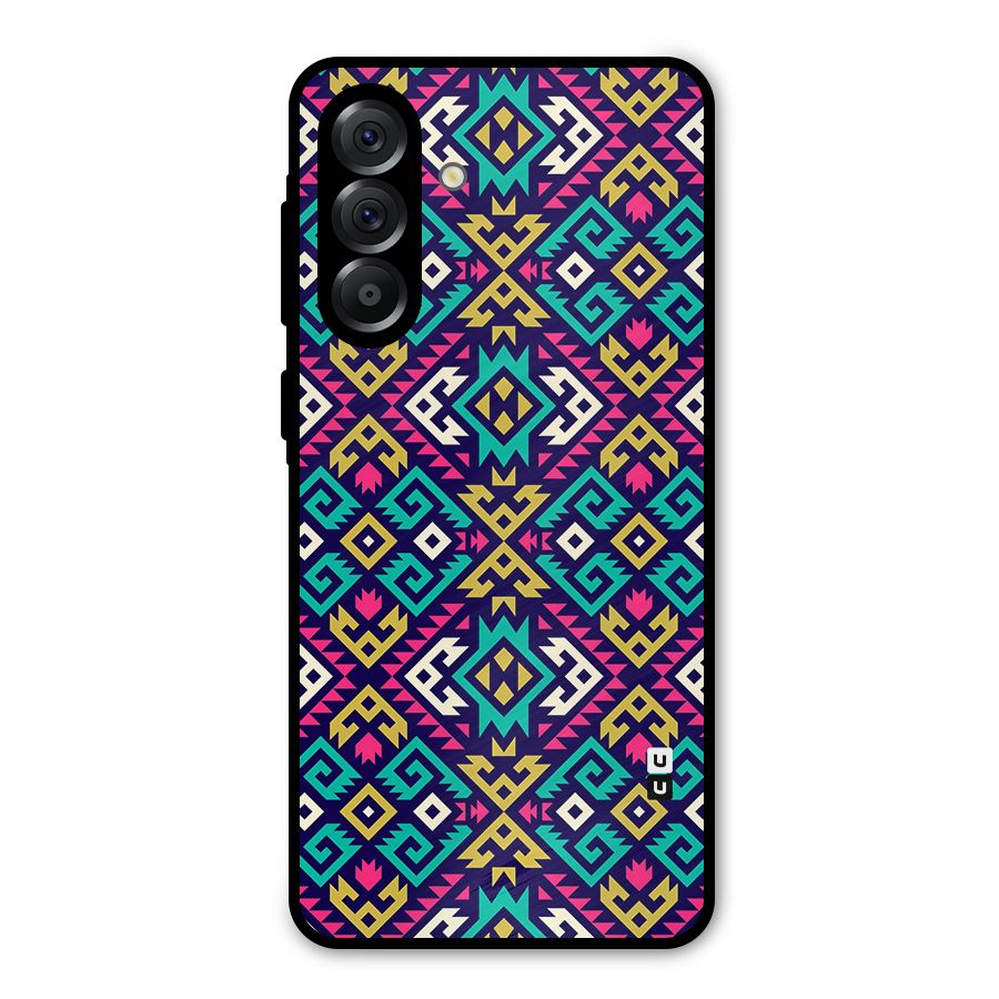 Retro Geometric Pattern Metal Back Case for Galaxy A36
