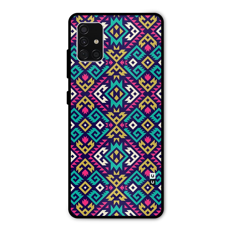 Retro Geometric Pattern Metal Back Case for Galaxy A51