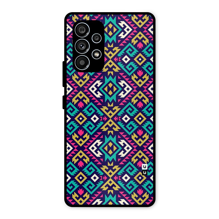 Retro Geometric Pattern Metal Back Case for Galaxy A53 5G