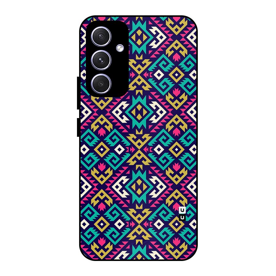 Retro Geometric Pattern Metal Back Case for Galaxy A54