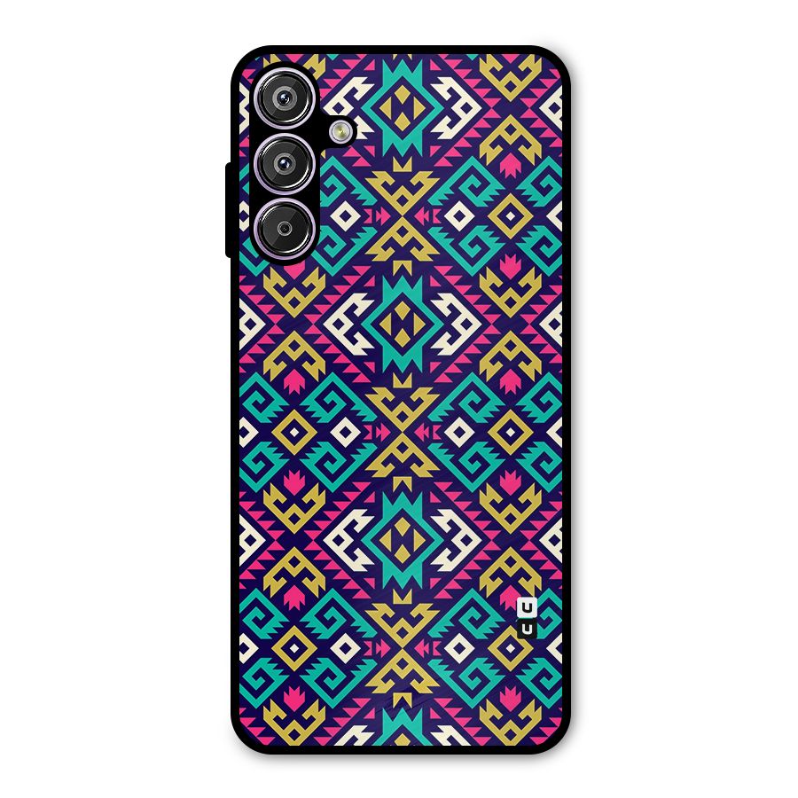 Retro Geometric Pattern Metal Back Case for Galaxy F15