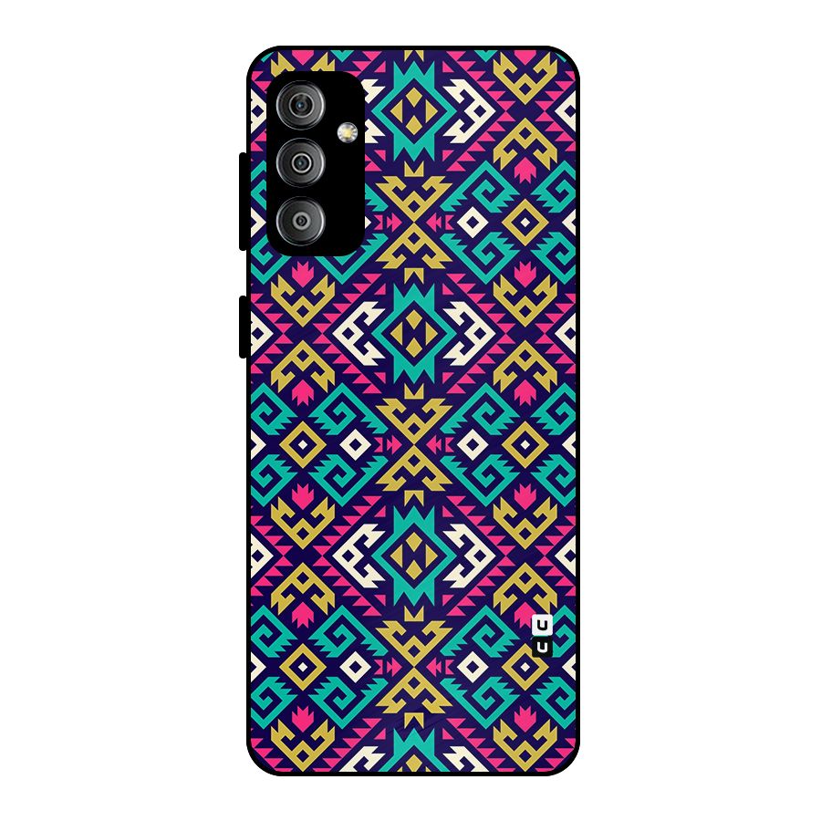 Retro Geometric Pattern Metal Back Case for Galaxy F23