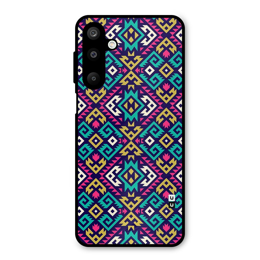 Retro Geometric Pattern Metal Back Case for Galaxy M16