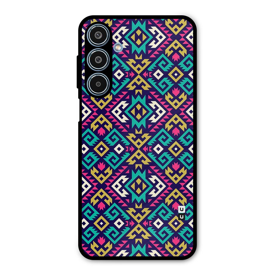 Retro Geometric Pattern Metal Back Case for Galaxy M35