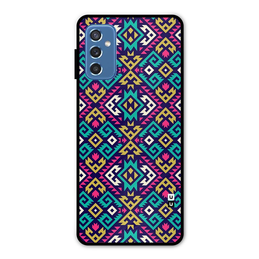 Retro Geometric Pattern Metal Back Case for Galaxy M52 5G