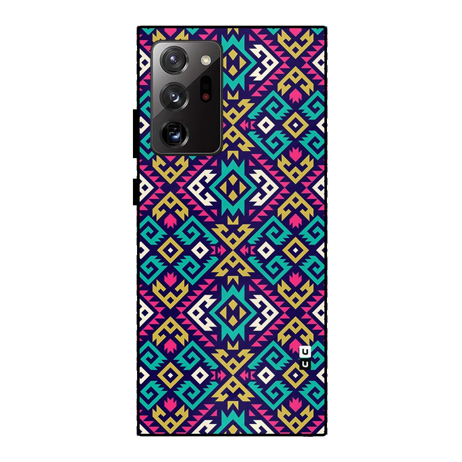 Retro Geometric Pattern Metal Back Case for Galaxy Note 20 Ultra
