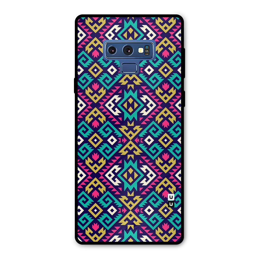 Retro Geometric Pattern Metal Back Case for Galaxy Note 9