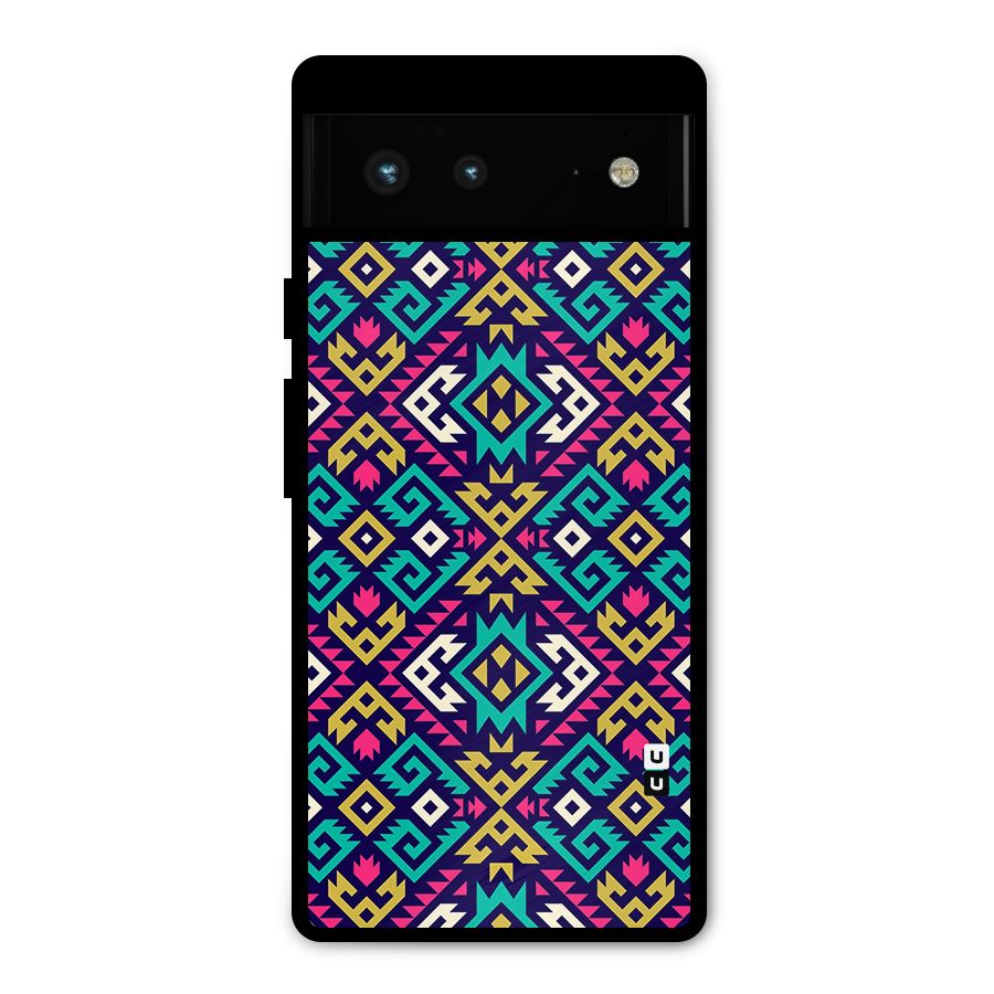 Retro Geometric Pattern Metal Back Case for Google Pixel 6