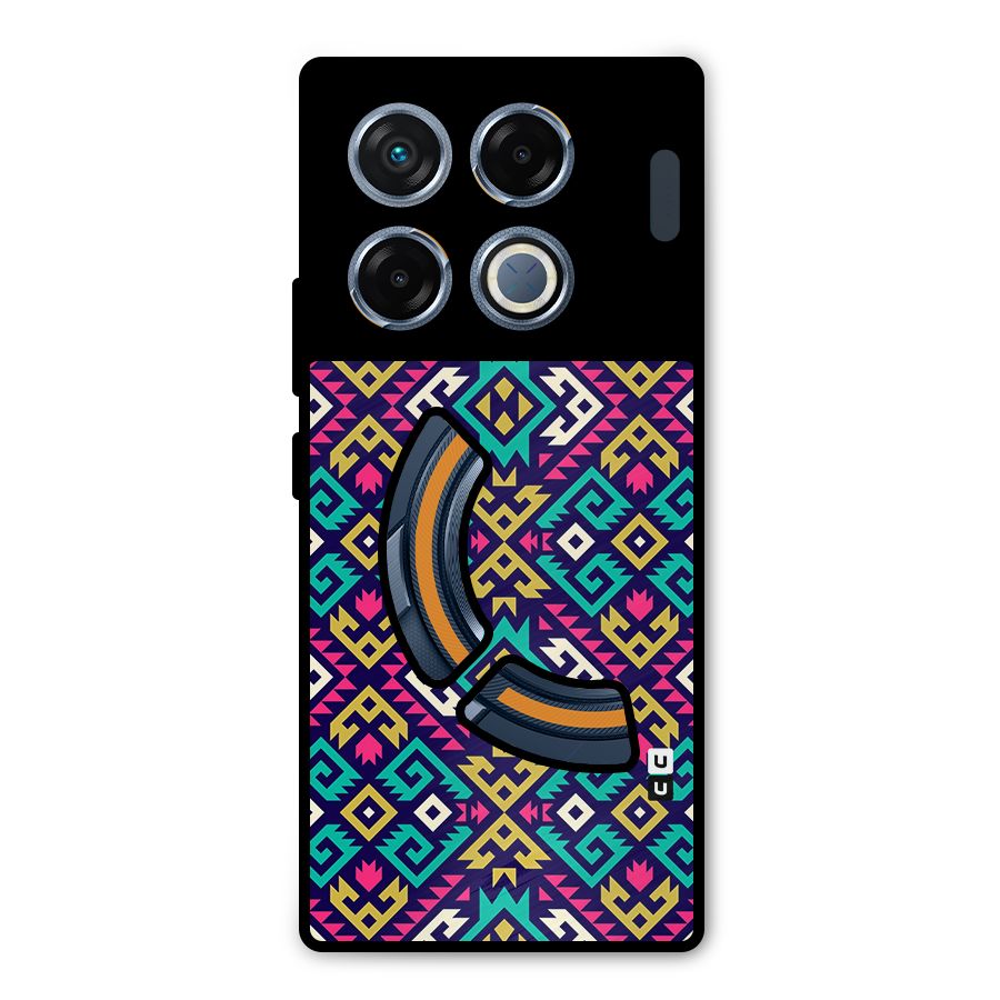 Retro Geometric Pattern Metal Back Case for Infinix GT 20 Pro