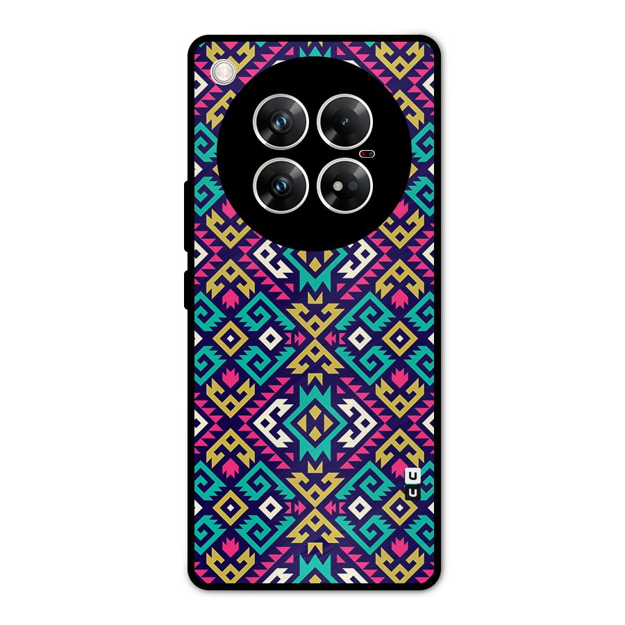 Retro Geometric Pattern Metal Back Case for Infinix Zero 40 5G