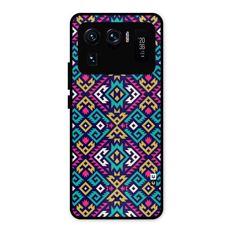 Retro Geometric Pattern Metal Back Case for Mi 11 Ultra