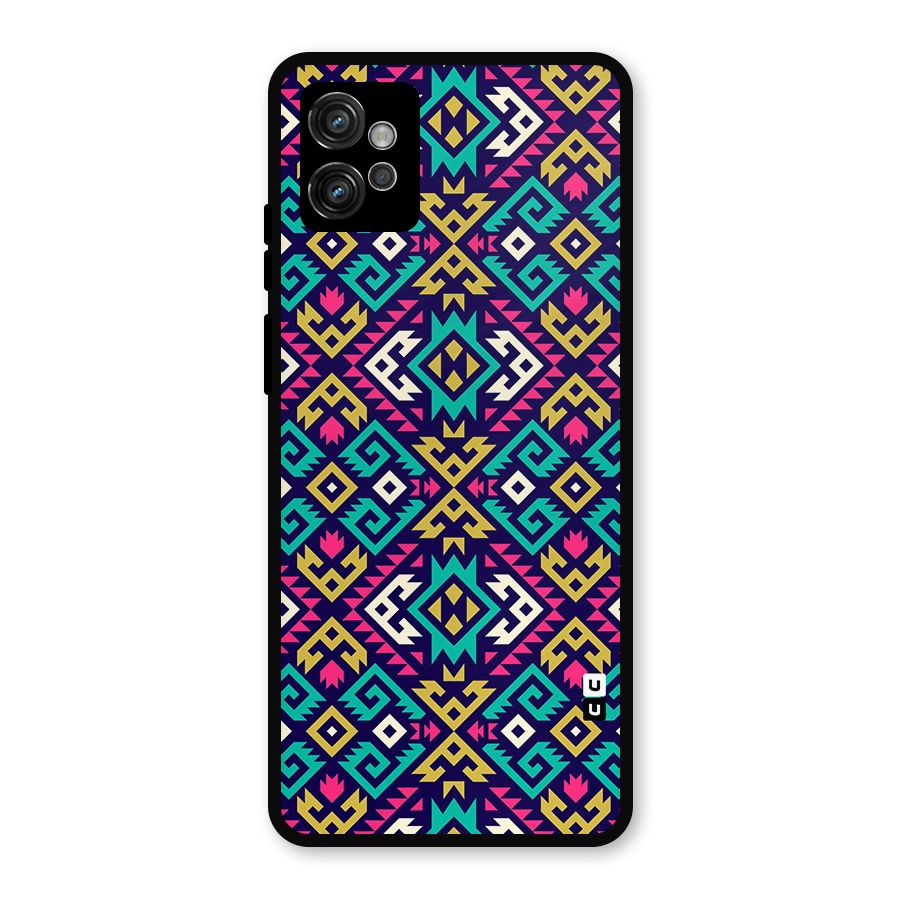 Retro Geometric Pattern Metal Back Case for Moto G32