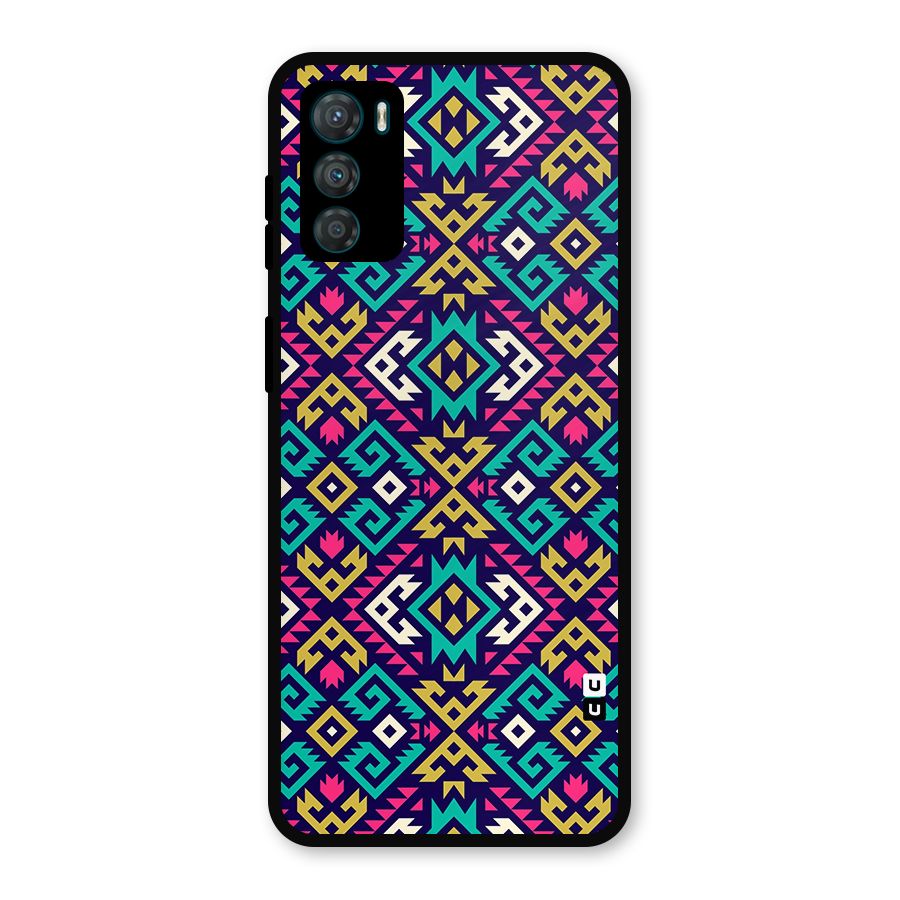 Retro Geometric Pattern Metal Back Case for Moto G42